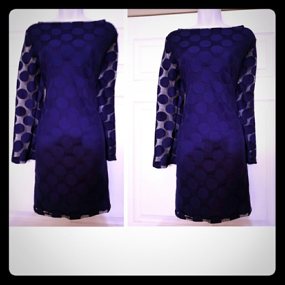 Beautiful royal blue knit shift dress .